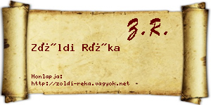 Zöldi Réka névjegykártya